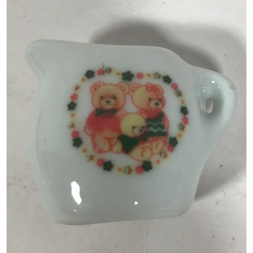 Vintage Miniature Ceramic Teddy Bear Tea Set 13pc Dollhouse Cups Saucers Creamer